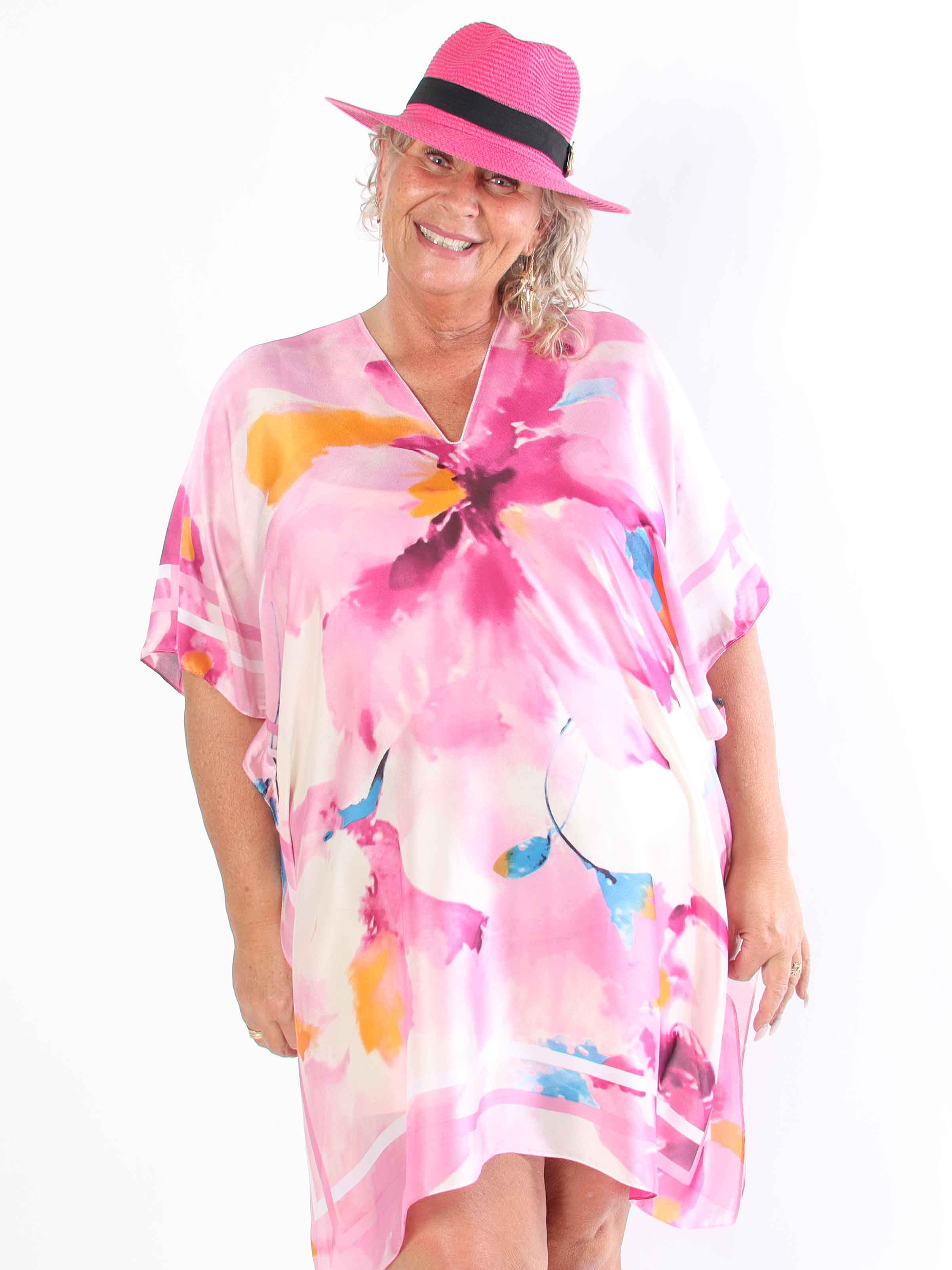 Maggie - Plus size-tunika i mjuk viskos och siden